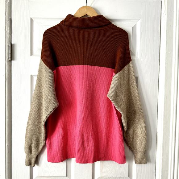 Free People Softly Structured Color-Block Sweater Sz XS - Picture 4 of 4